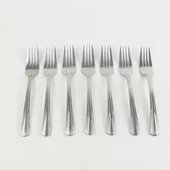 Set of 7 Oneida Fanfare Stainless Steel Dinner Forks 