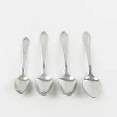 Farberware Cameo Stainless Set: 3 Oval Soup Spoons + 1 Teaspoon