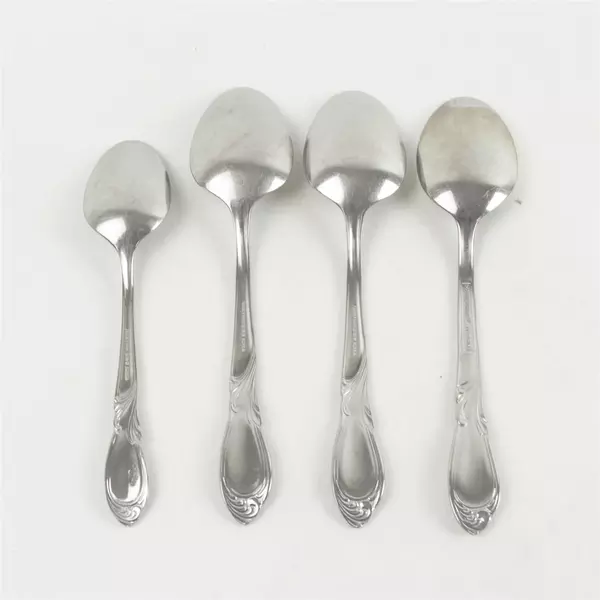 Farberware Cameo Stainless Set: 3 Oval Soup Spoons + 1 Teaspoon