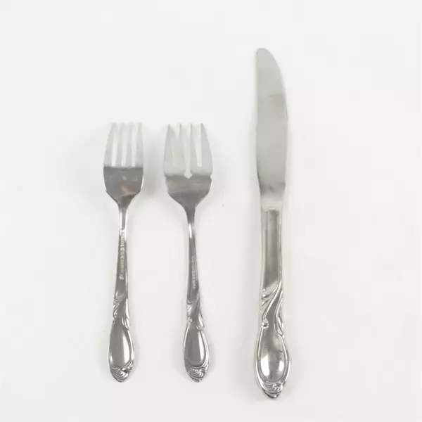 Farberware Cameo Stainless Set of 2 Salad Fork & Modern Hollow Knife