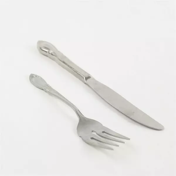Farberware Cameo Stainless Set of 2 Salad Fork & Modern Hollow Knife