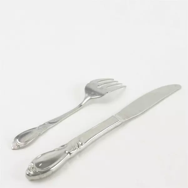 Farberware Cameo Stainless Set of 2 Salad Fork & Modern Hollow Knife