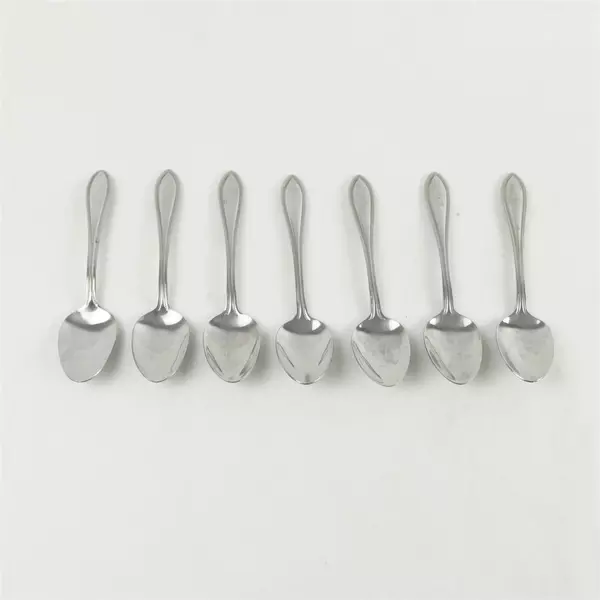 Set of 7 Farberware American Tradition Stainless Steel Teaspoons - Used