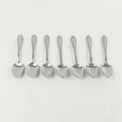 Set of 7 Farberware American Tradition Stainless Steel Teaspoons - Used