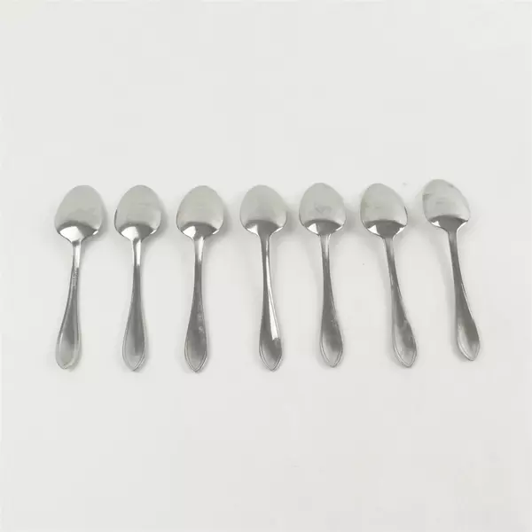 Set of 7 Farberware American Tradition Stainless Steel Teaspoons - Used