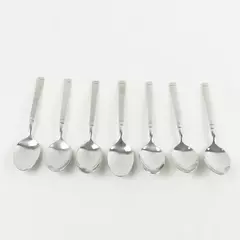 Set of 7 Farberware FRW25 Stainless Oval Soup Spoons 7.25in