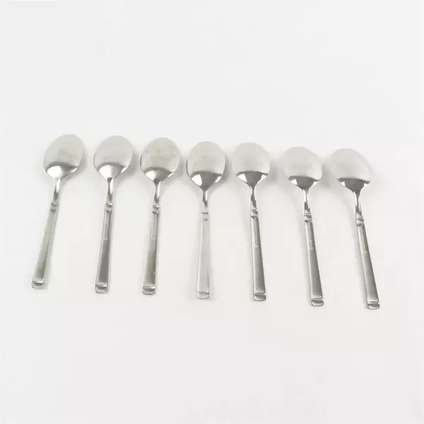 Set of 7 Farberware FRW25 Stainless Oval Soup Spoons 7.25in