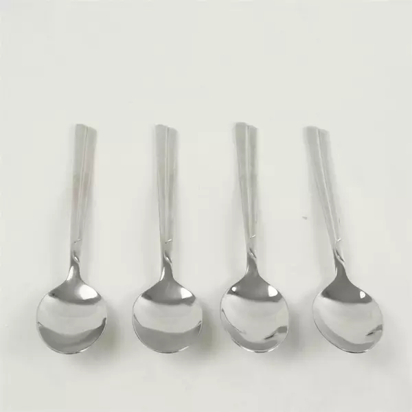 Set of 4 Farberware FRW36 Stainless Steel Oval Soup Spoons 