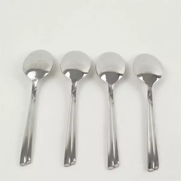 Set of 4 Farberware FRW36 Stainless Steel Oval Soup Spoons 