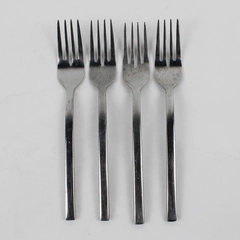 Lot Of 4 Cambridge Silver Chop-Conversation (Stainless) Flatware Salad Fork 7"