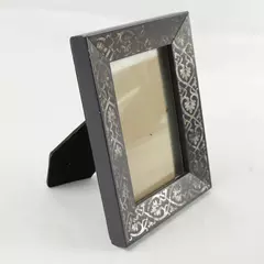 Mandala Pattern Picture Frame 4 x 5.5in Dark Purple Silver Accents