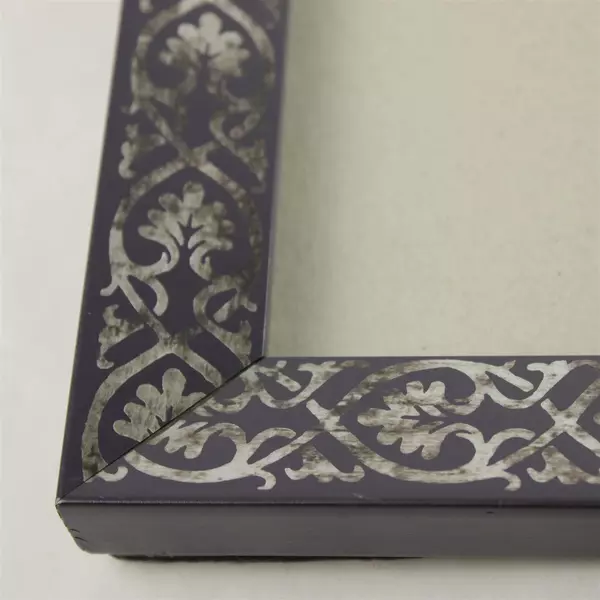 Mandala Pattern Picture Frame 4 x 5.5in Dark Purple Silver Accents