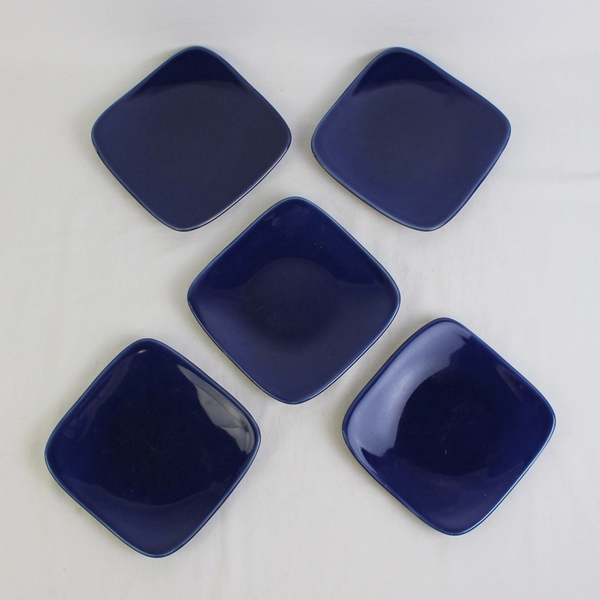 Lot of 5 SengWare Blue Moon Cobalt Blue Square Plate  6" HTF Discontinued