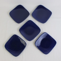 Lot of 5 SengWare Blue Moon Cobalt Blue Square Plate  6" HTF Discontinued