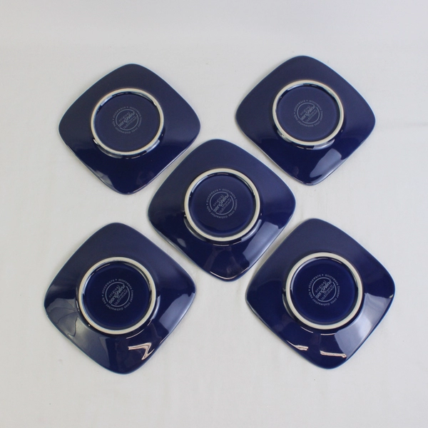 Lot of 5 SengWare Blue Moon Cobalt Blue Square Plate  6" HTF Discontinued