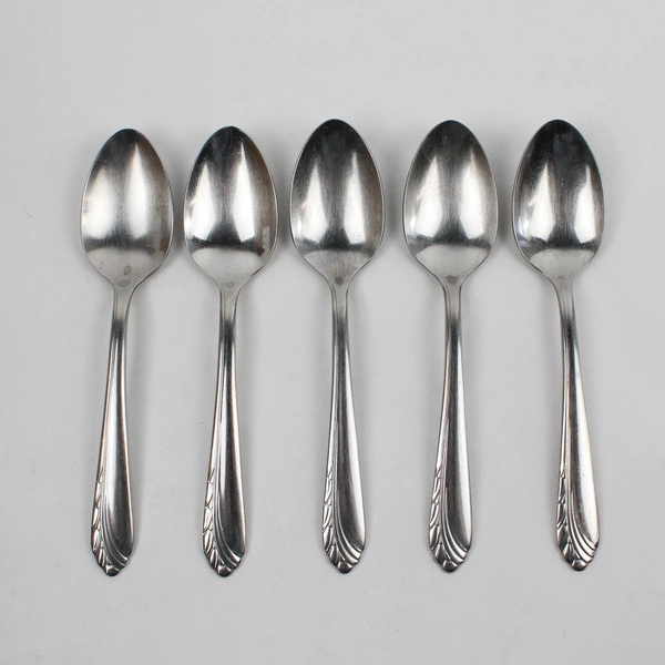 Lot Of 5 Oneida Silver Heart of Sweden (Stainless) Flatware Teaspoons 6.25"