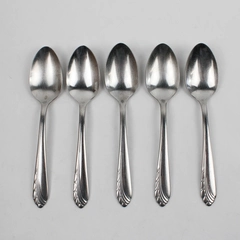 Lot Of 5 Oneida Silver Heart of Sweden (Stainless) Flatware Teaspoons 6.25"