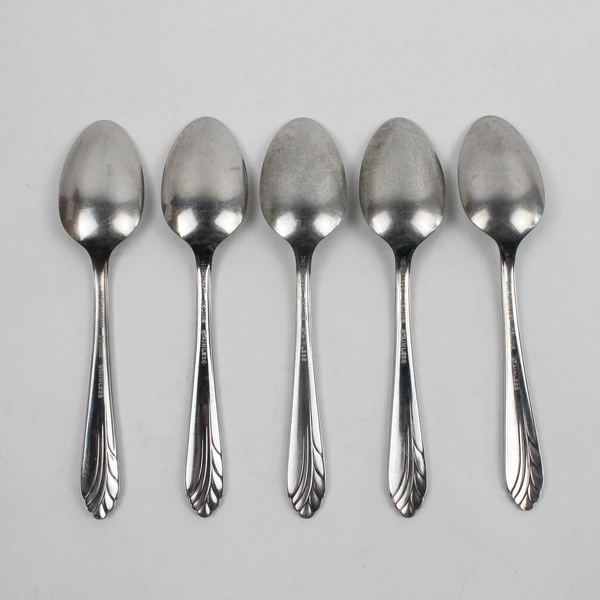 Lot Of 5 Oneida Silver Heart of Sweden (Stainless) Flatware Teaspoons 6.25"