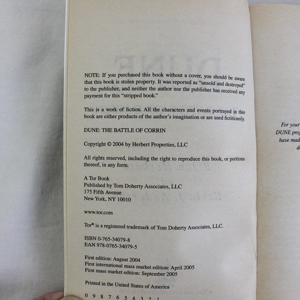 Lot of 2 Legends Of Dune Books By Herbert and Anderson PB