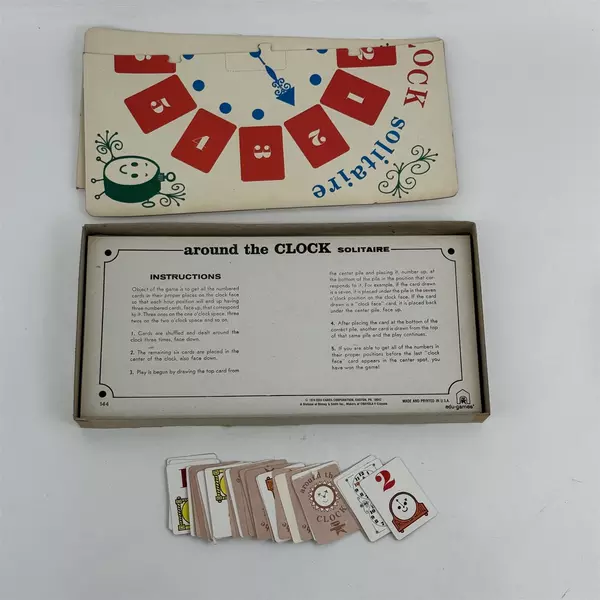Vintage 1970 Around The Clock Solitaire Game Edu-Games Good