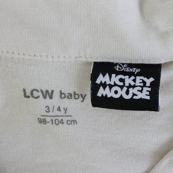 LCW Disney Mickey Mouse Toddler 3/4y Tan Collared Short Sleeve Graphic Polo
