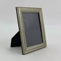 Silver-Tone 5x7 Picture Frame Beaded Border Desk Easel Display
