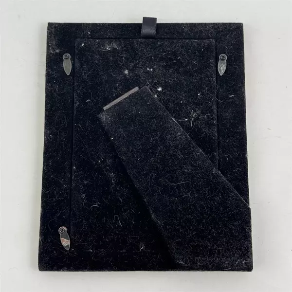 Silver-Tone 5x7 Picture Frame Beaded Border Desk Easel Display