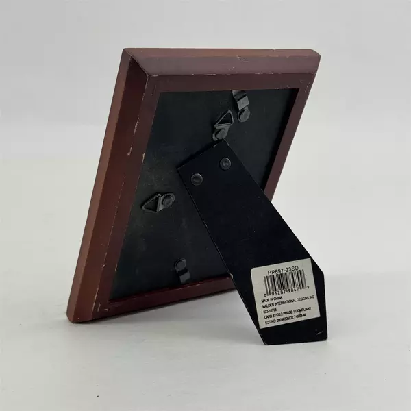 Wooden Double Picture Frame Holds 2x3 Photos Wall or Desk Classic Finish