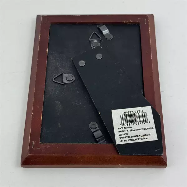 Wooden Double Picture Frame Holds 2x3 Photos Wall or Desk Classic Finish