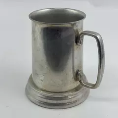 Vintage Aluminum Stein with Glass Bottom 5.5" Collectible
