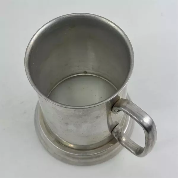 Vintage Aluminum Stein with Glass Bottom 5.5" Collectible