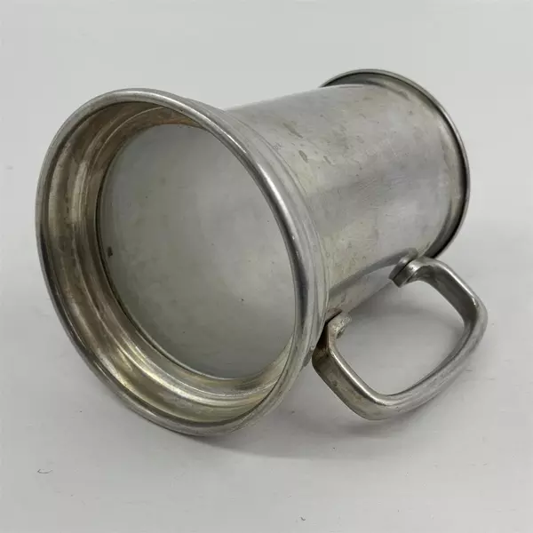 Vintage Aluminum Stein with Glass Bottom 5.5" Collectible