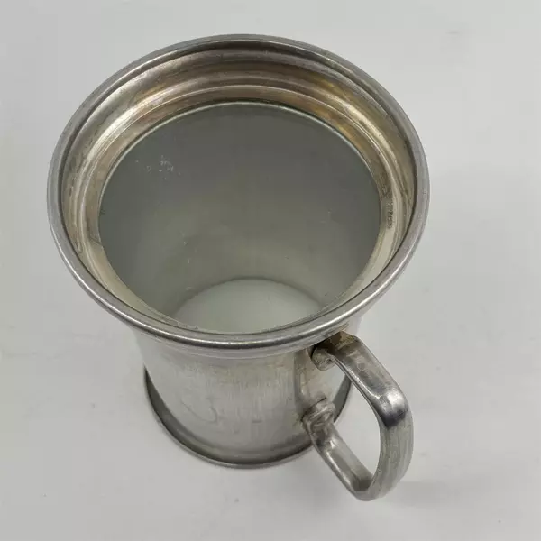Vintage Aluminum Stein with Glass Bottom 5.5" Collectible