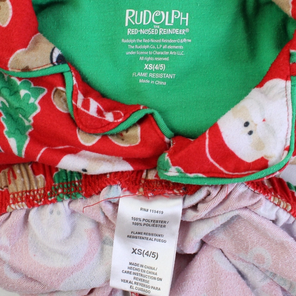 Komar Kids 2 Piece Button Down and Pants Pajama Set Size XS 4/5 Christmas