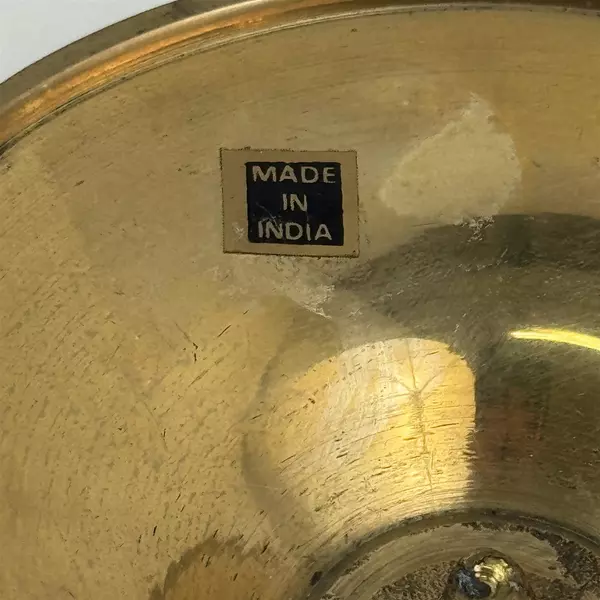 Vintage Small Solid Brass Pillar Candle Holder w/ Spike Minimalist 6in