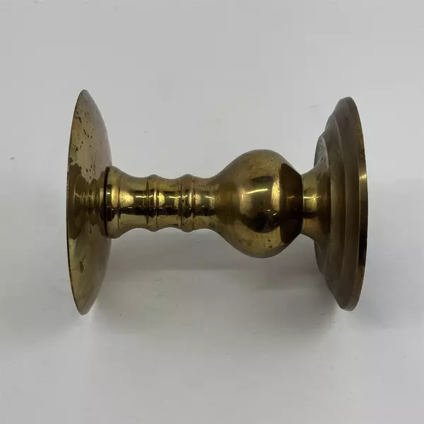 Vintage Solid Brass Pillar Candle Holder w/ Spike  Minimalist