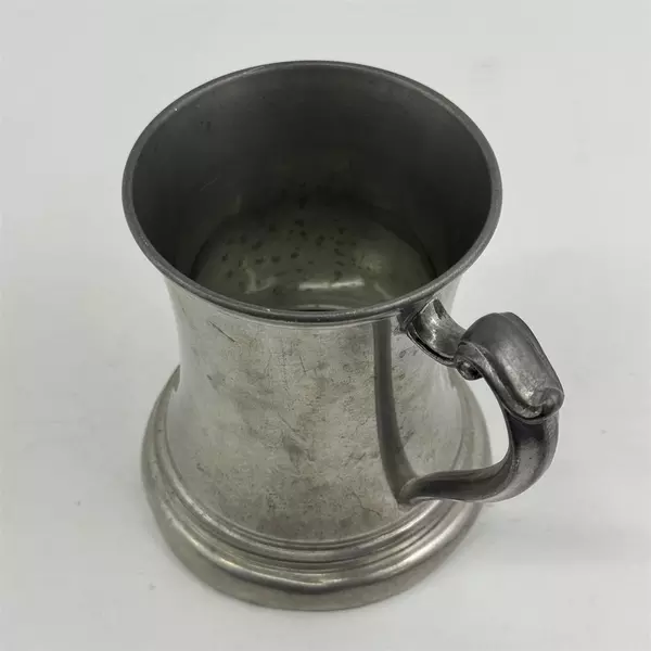 Vintage Glass-Bottom Aluminum Beer Stein Collectible