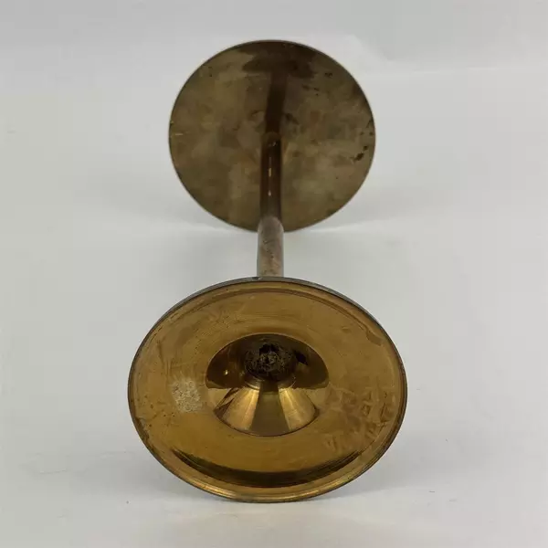 Brass Candlestick Holder w/ Spike Taper Candle 10.25" H