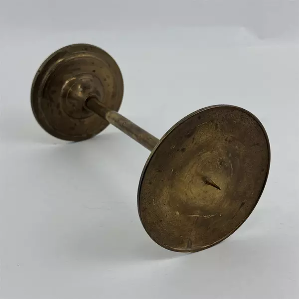 Brass Candlestick Holder w/ Spike Taper Candle 10.25" H