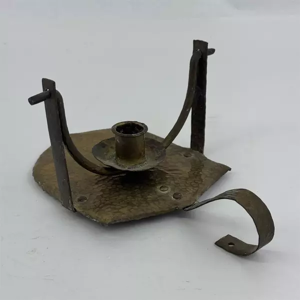 Vintage Brass Candle Holder w/ Finger Loop Chamberstick