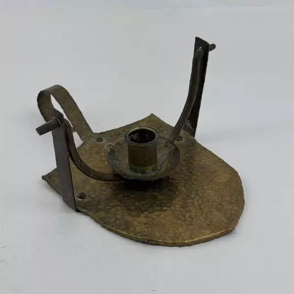 Vintage Brass Candle Holder w/ Finger Loop Chamberstick