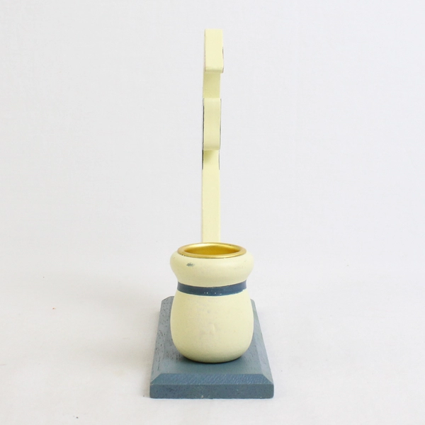 Unbranded White Goose Single Wooden Candle Stick Holder 