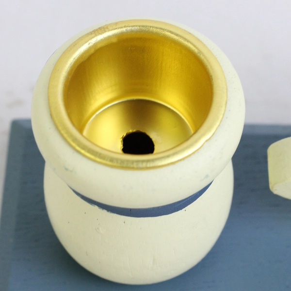 Unbranded White Goose Single Wooden Candle Stick Holder 