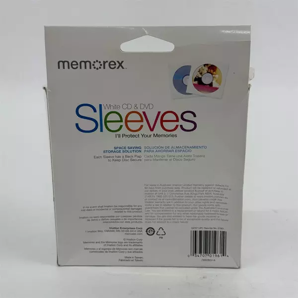 Memorex CD/DVD Paper Sleeves Used Some Open May Be Missing
