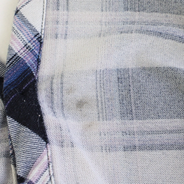 Eden & Olivia Maternity Blue and Purple Plaid Button-Up Women's Small