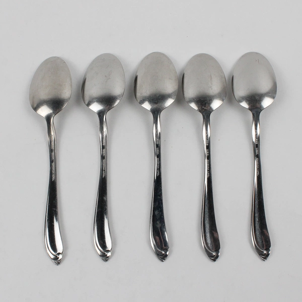 Lot Of 5 Oneida Silver Whispering Sand (Stainless) Flatware Teaspoons 6.25" Long