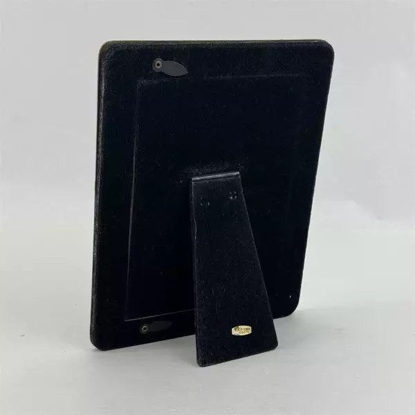 Glass Easel Back Photo Frame For 7 x 5.5  Photo Black W/ Butterflies And Flowers