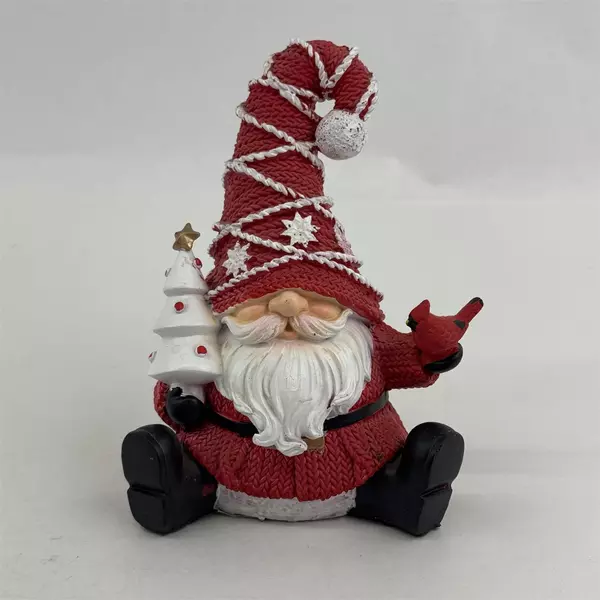 2019 Home for The Holidays Christmas Gnome With Tree And Cardinal 7"