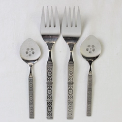 Lot Of 4 Oneida Silver Isabella (Stainless) Flatware 2 Serving Forks & 2 Jelly