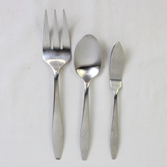 Lot Of 3 Oneida Silver Jasmine (Stainless) Flatware Serving Fork Spoon Knife